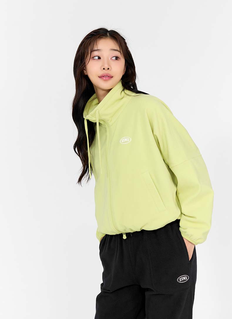 라이트 플리스 하이넥 집업 블랙 상세 이미지 7