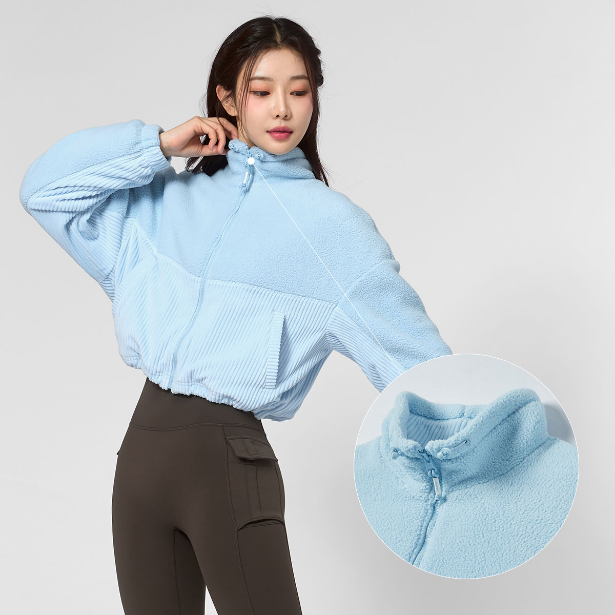 코듀로이 앤 플리스 집업 자켓 라임젤리 상세 이미지 18