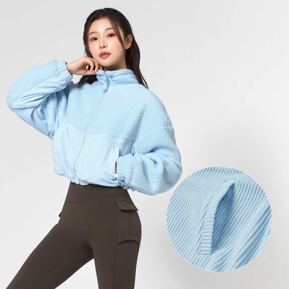 코듀로이 앤 플리스 집업 자켓 라임젤리 상세 이미지 30