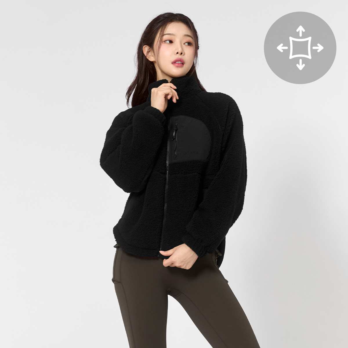우븐 패치 플리스 집업 자켓 블랙 상세 이미지 39