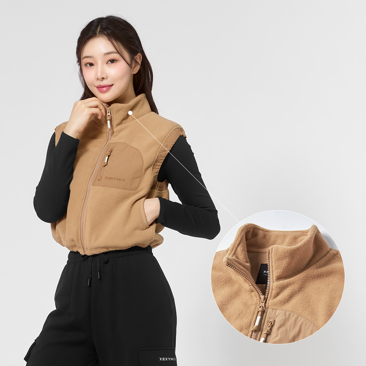 우븐 패치 플리스 베스트 윈터스카이 상세 이미지 23